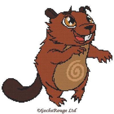 Beaver, Logan by Swirlies World Modern Cross Stitch  Art Kit