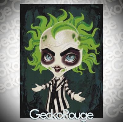 Beetlejuice by Sandra Vargas Modern Cross Stitch Art Kit