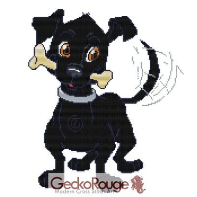 Black Labrador Dog, Harry by Swirlies World  Cross Stitch Art  Kit