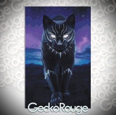 Black Panther Cat by J Parks Modern Cross Stitch Art Kit
