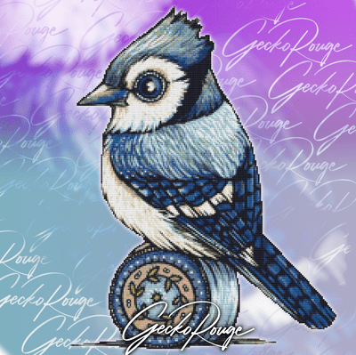 Blue Jay 'Wee Beastie' by  Anita Inverarity Modern Cross Stitch Art Kit