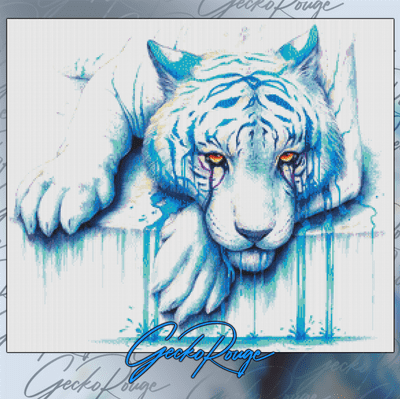 Blue Tears by Jonas Joedicke Modern Cross Stitch Art Kit
