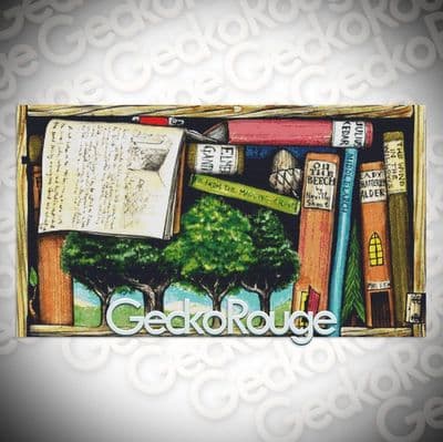 Bookshelf (Nature) by Colin Thompson Modern Cross Stitch Art Kit