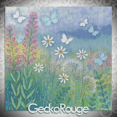 Butterfly Meadows by Jo Grundy Modern Cross Stitch Art Kit