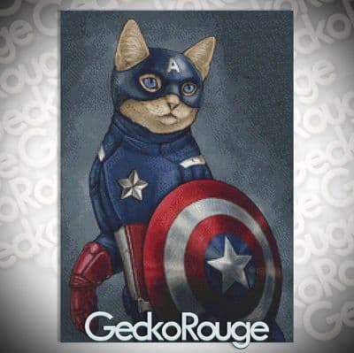 Captain Americat by J Parks Modern Cross Stitch Art Kit