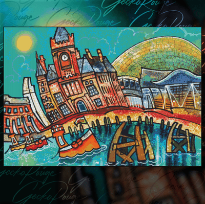 Cardiff Bay No.1 (2026) by Dorian Spencer Davies Modern Cross Stitch Kit