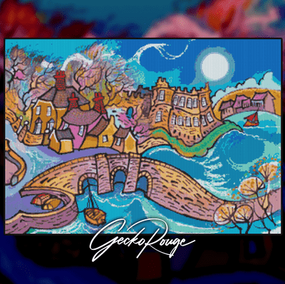 Carew Moon by Dorian Spencer Davies Art Modern Cross Stitch Art Kit