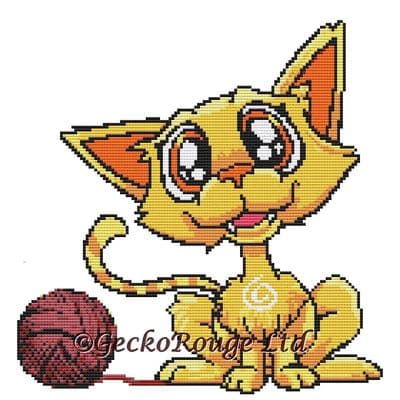 Cat, Orlando by Swirlies World Modern Cross Stitch Art Kit