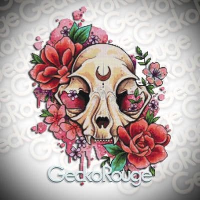 Cat Skull by Lorna Laine Modern Cross Stitch Art Kit