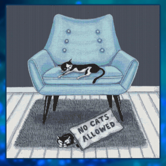 Cats Rule by Lisa Davies - GeckoRouge Modern Cross Stitch Kit