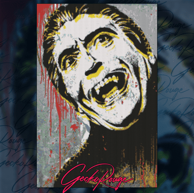 Christopher Lee (Dracula) by Sara Bowersock Modern Cross Stitch Art Kit