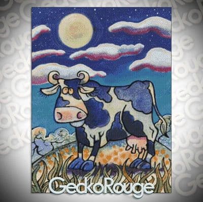 Cow by Dorian Spencer Davies Art Modern  Cross Stitch Art Kit