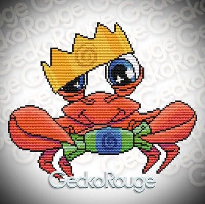 Crab, Dylan 'Cracker Snapper' Christmas by Swirlies World Modern Cross Stitch Art Kit