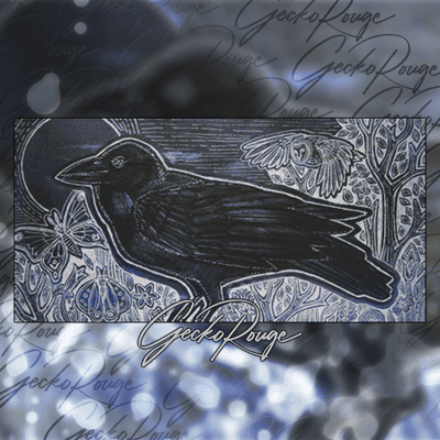 Crow in the Night Garden by Lynnette Shelley Modern Cross Stitch Art Kit