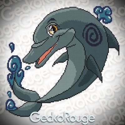 Dolphin, Finley by Swirlies World Modern  Cross Stitch Art Kit