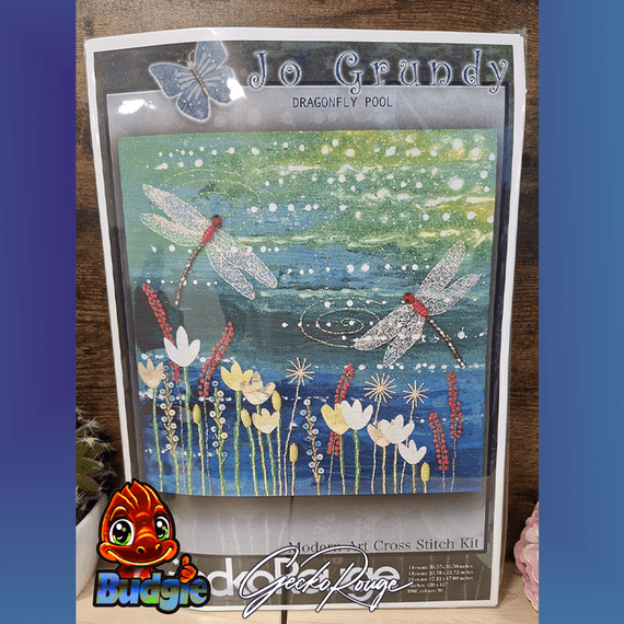 Dragonfly Pool by Jo Grundy Modern Cross Stitch Art Kit