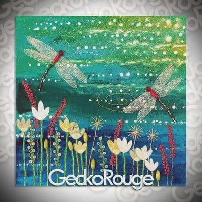 Dragonfly Pool by Jo Grundy Modern Cross Stitch Art Kit