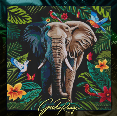 Elephant Bliss by Sophie Kilpatrick Modern Cross Stitch Art Kit