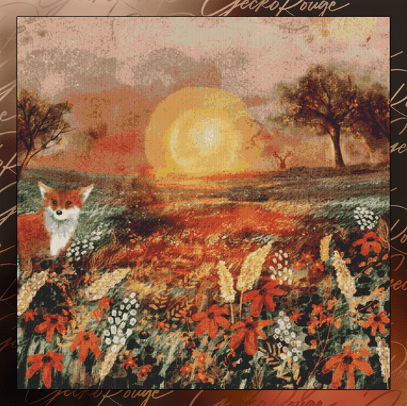 Ember Fields  by Lia Contrino Modern Cross Stitch Art Kit