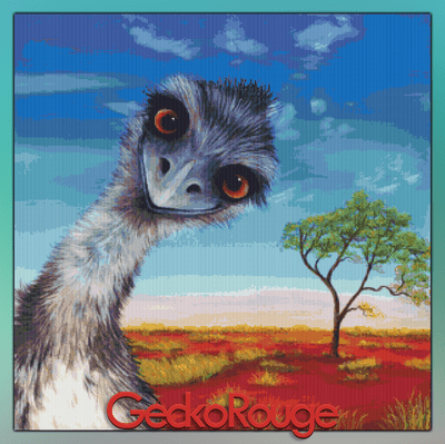 Emu by River Peacock Modern Cross Stitch Art Kit