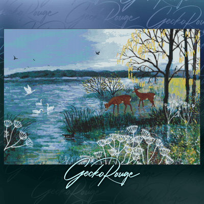 Enchanted Lake by Jo Grundy Modern Cross Stitch Art Kit