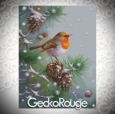 Fir Falling Snow by David Finney Modern Cross Stitch Art Kit