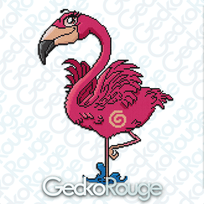 Flamingo, Phyllis by Swirlies World Modern Cross Stitch Art Kit