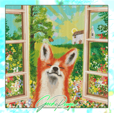 Fox & The Butterfly  by Lia Contrino Modern Cross Stitch Art Kit