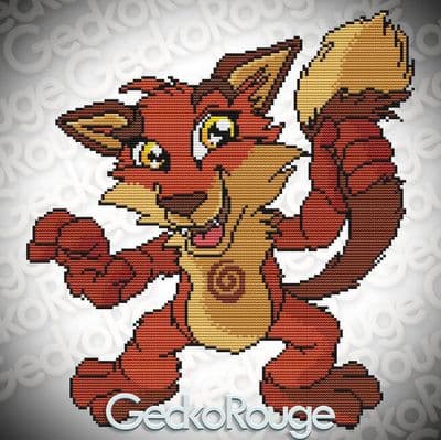 Fox , Vincent by Swirlies World Modern  Cross Stitch Art Kit