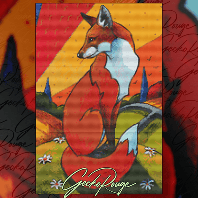 Foxes Tale by Lesley D McKenzie Modern Cross Stitch Art Kit