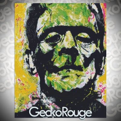 Frankenstein (Close Up) by Sara Bowersock Modern Cross Stitch Art Kit