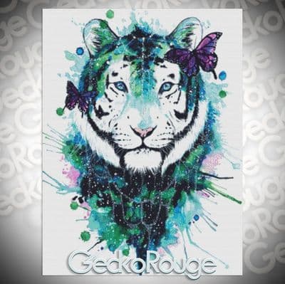 Galaxy Tiger by Scandy Girl Modern Cross Stitch Art Kit