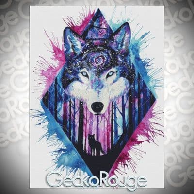 Galaxy Wolf by Scandy Girl Modern Cross Stitch Art Kit