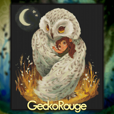 Girl with Owl by  Faewalker Modern Cross Stitch Art Kit