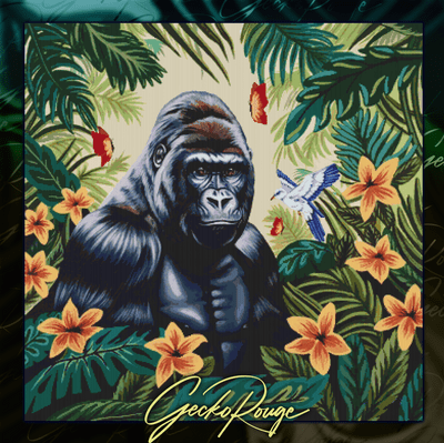 Gorilla Garden  by Sophie Kilpatrick Modern Cross Stitch Art Kit