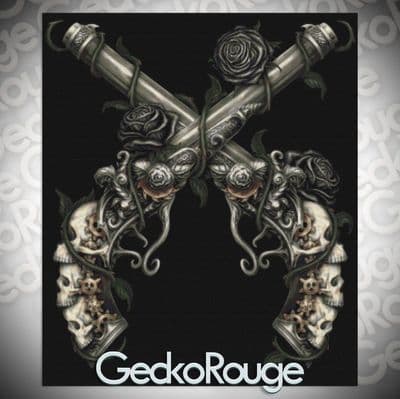 Grim Six-Shooters by SheBlackDragon Modern Cross Stitch Art Kit