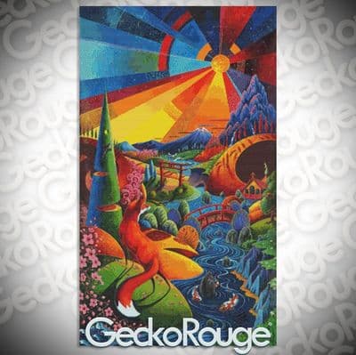 Guardians of Fuji by Lesley D McKenzie Modern Cross Stitch Art Kit