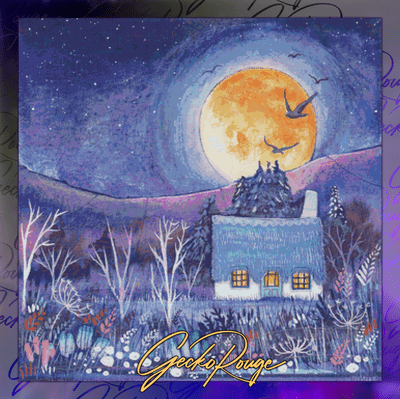 Harvest Moon Cottage by Kate Brazier Modern Cross Stitch Art Kit