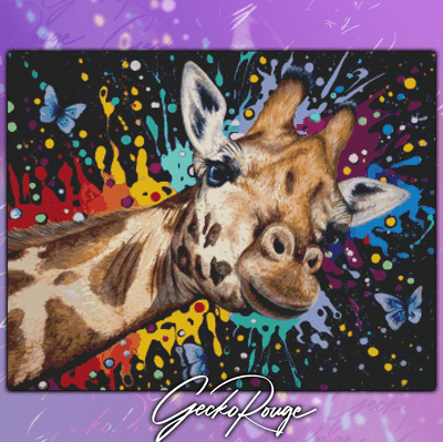 Head in the Clouds Giraffe by Sophie Kilpatrick Modern Cross Stitch Art Kit