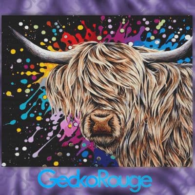 Highland Cow by Sophie Kilpatrick Modern Cross Stitch Art Kit