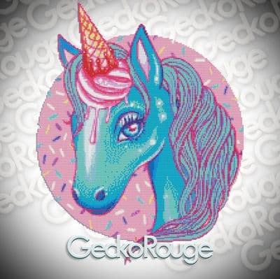 Ice Cream Unicorn by Carissa Rose Modern Cross Stitch Art Kit