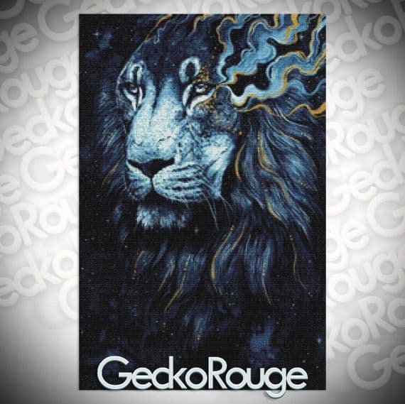 Modern Cross Stitch Kit 'In the Darkness' Lion by Scandy Girl