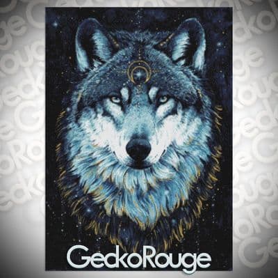 In the Darkness Wolf  by Scandy Girl Modern Cross Stitch Art Kit