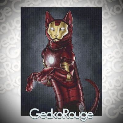 Iron Cat by J Parks Modern Cross Stitch Art Kit