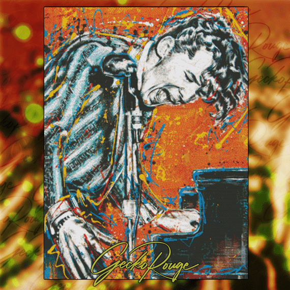 Jerry Lee Lewis by Sara Bowersock Modern Cross Stitch Art Kit