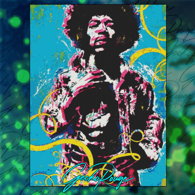 Jimi Hendrix by Sara Bowersock Modern Cross Stitch Art Kit