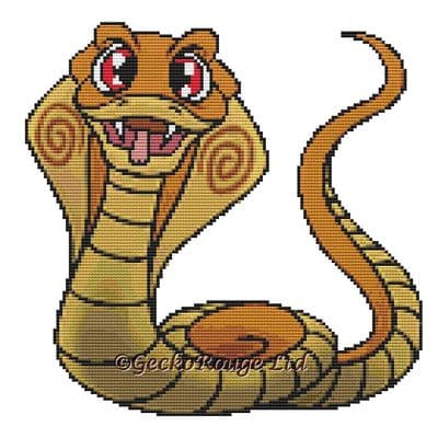 King Cobra, Sapra by Swirlies World Modern Cross Stitch  Art Kit