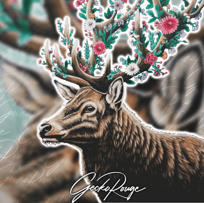 King Oak Stag by Sophie Kilpatrick Modern Cross Stitch Art Kit