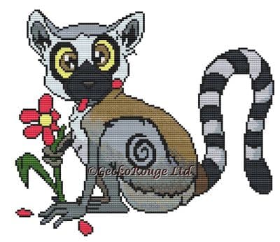 Lemur, Kiady by Swirlies World Modern Cross Stitch Art Kit