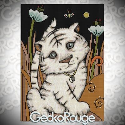 Little White Tiger by Anita Inverarity Modern Cross Stitch Art Kit